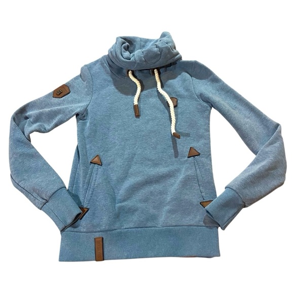 Naketano Darth Hoodie Sweatshirt Pullover Pool Blue Green Sz XS - Picture 1 of 7